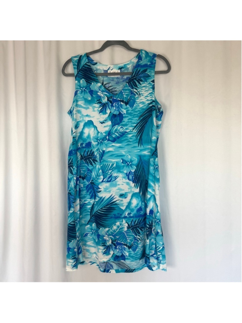Vintage Women's Tropical Mini Dress by Hilites Sleeveless 
Large
